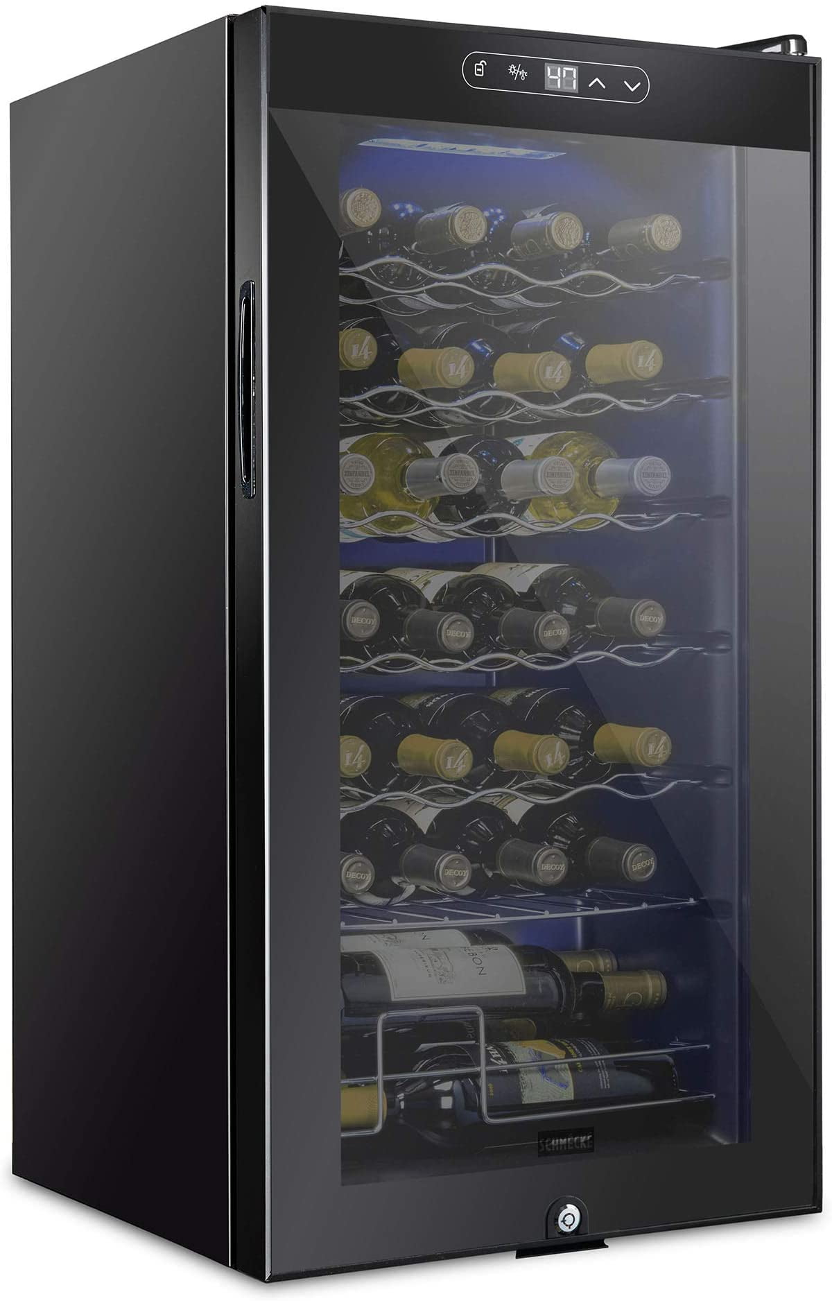 Schmecke Wine Fridge, Freestanding Wine Refrigerator, 28 Bottle Wine