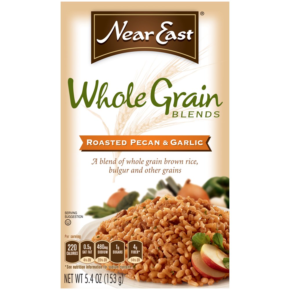 Near East Whole Grain Blends Roasted Pecan & Garlic, 5.4 Oz Box