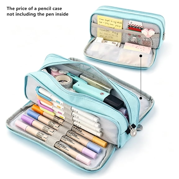 Nkmbld Large Pencil Case, Big Capacity Pencil Pouch Pen Bag with Zipper, Portable Pencil Case Pouch Organizer, Multi-Layer Aesthetics Makeup Bag for Women