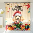 thumbnail image 3 of Merry Christmas Santa Poodle Scarf Twinkling Lights Xmas Holiday Shower Curtain Poodles Dog Lover Gifts Idea Waterproof Bathroom Bathtub Curtain - 00022, 3 of 5