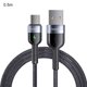 thumbnail image 1 of Essager 3A Type-c Cable de carga Cable de sincronización de datos de teléfono móvil Nylon trenzado con indicador LED, Negro, 0.5m Scienceny EL5316-01, 1 of 2