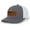 Charcoal/White, variant on Heritage Pride Christian American Flag Cross Laser Engraved Leather Patch Mesh Back Trucker Hat, Black/Black