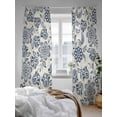 thumbnail image 3 of Sheer Curtains 2 Panels Set, Abstract Paisley Pattern Vintage Ethnic Blue Flower Window Sheer Curtains for Living Room/Bedroom, Light Filtering Rod Pocket Voile Drapes, 52" W x 108" L, 3 of 7