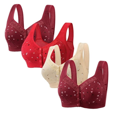Lisbinx Nursing Bras 4pc Woman s Comfortable Lace Breathable Bra Underwear No Rims Seasonal Discounts