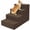 Brown - 4 Steps, variant on EASHZMFYTBF Dog Stairs for Dogs, High-Density Foam Pet Steps with Supporting Board, Non-Slip Removable Washable Cover,White - 4 Steps