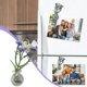 thumbnail image 5 of Mini jarrón de vidrio con flores artificiales moradas, decoración magnética para la nevera de cocina, baño, dormitorio y arte de pared en casa, 5 of 6