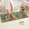thumbnail image 4 of Pioneer Flower Floral Print Pattern Bathroom Rugs Mat, Non Slip Microfiber Bathroom Rug with Rubber Backing, Soft Mats for Bathroom Floor Tub Shower, 24"x60", 4 of 5