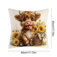 thumbnail image 2 of Bomd Highland Cow Decorative Throw Pillow Covers , Decorative Floral Farm Animal Design, Modern Square Home Decorative Pillowcases Cushion Cases for Sofa Bed Chair, 17.7x17.7 Inch, 2 of 6