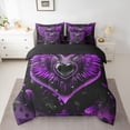 thumbnail image 2 of Feelyou Purple Love Heart Bedding Comforter Set 7pcs, Magic Angel Wings Queen Bedding Sets, 2 of 8