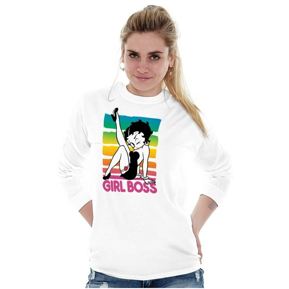 Betty Boop Girl Boss Cute Confident Women's Long Sleeve T Shirt Brisco Brands S