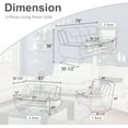 thumbnail image 7 of 3 Piece Living Room Furniture Set, Leather Sofa Set for Living Room, Modern Couch Set with 3-Seater Sofa, Loveseat and Armchair (Cream White), 7 of 7