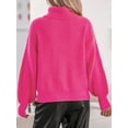 thumbnail image 2 of CUPSHE Women's Classic Cozy Hot Pink Turtleneck Oversized Sweater,Sizes XS-XL, 2 of 7