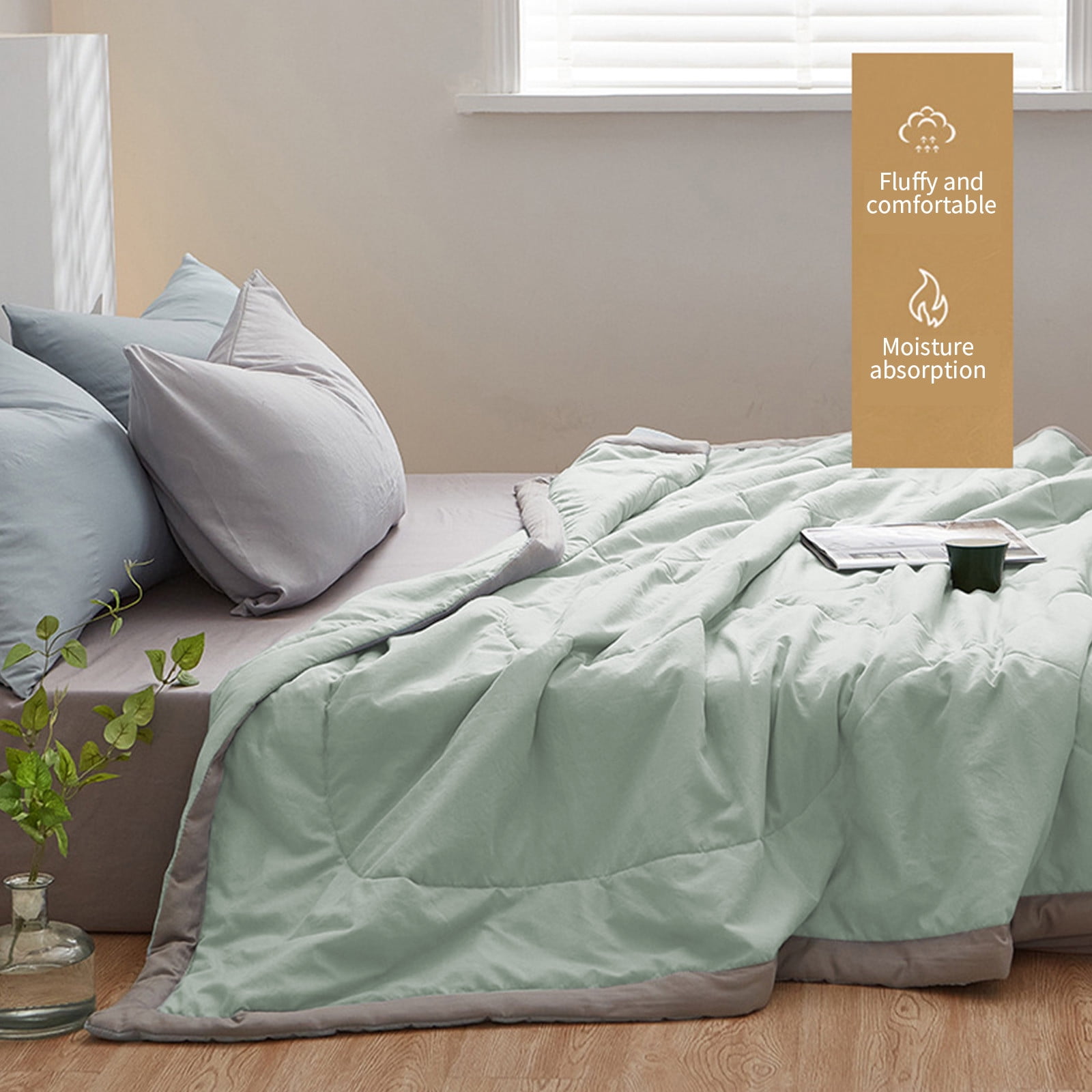 Jubipavy Machine Washable Quilt Lightweight Cotton Quilt Ideal For AirConditioned Rooms All-Season Cool Comfort Easy Care Summer Saving