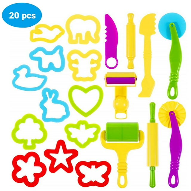 20 piezas DIY molde de arcilla Kit de arcilla de modelado juego de herramientas para masa de plástico para niños regalo para niños