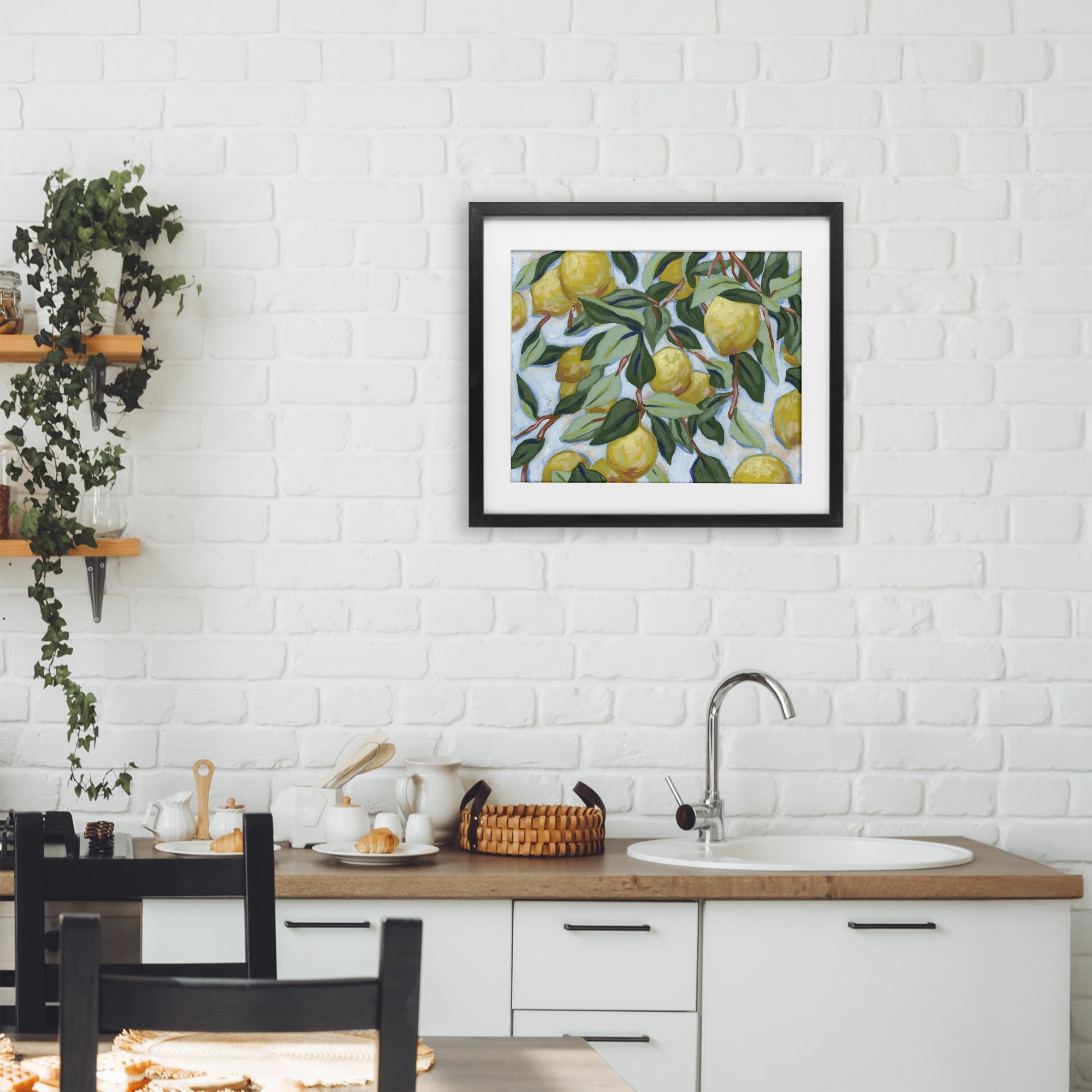 Stupell Industries Summer Citrus Tree Black Framed Print Under Glass, design by June Erica Vess