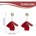thumbnail image 2 of 2 Pairs Big Petal Earrings for Women Hanging Floral Drop Earrings for Studs White Red Flower Dangle Drop Earrings 3D Cute for Party daily wearing wedding date prom Hanging Earrings Tassel, 2 of 7
