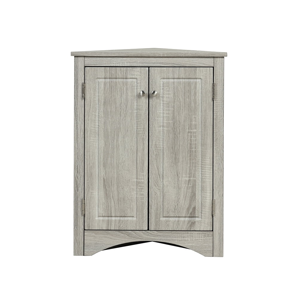 Kepooman Triangle Bathroom Floor Cabinet, Free Standing Wooden Storage Organizer with Adjustable Shelves, Multiple Tiers Storage Living Room Cabinet for Home, Oak Kepooman Triangle Bathroom Floor Cabinet, Free Standing Wooden Storage Organizer with Adjustable Shelves, Multiple Tiers Storage Living Room Cabinet for Home, Oak