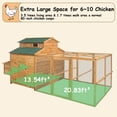 thumbnail image 5 of Chicken Coop for 6-10 Chickens, 112" Extal Large Chicken Coops, with Chicken Run & Nesting Box & Secure Enclosure, Outdoor Wooden Hen House Hutch for Rabbit, Poultry Pet, Duck, 5 of 7