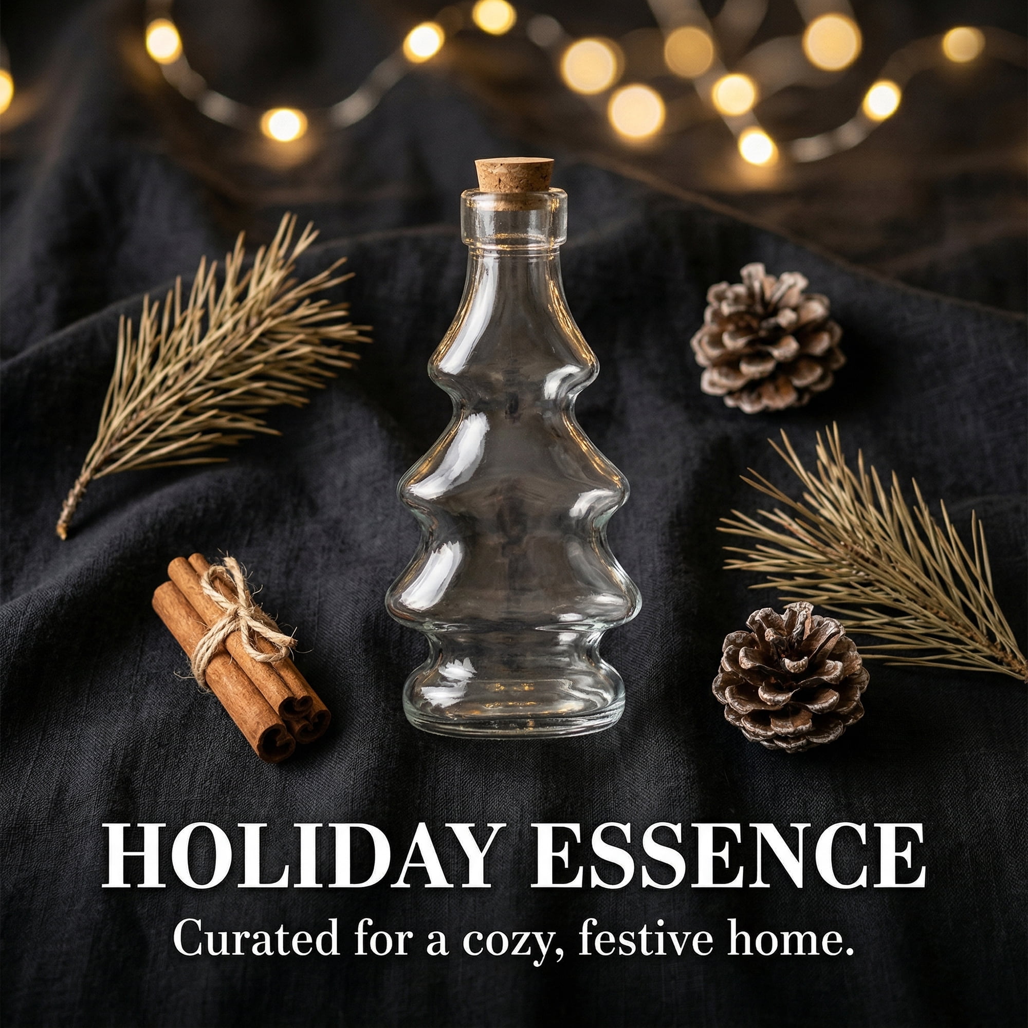 Unique Bargains 2pcs Decorative Simple Glass Jars with Cork Stoppers Small Pine Tree 2.7"x2.7"x6.2"