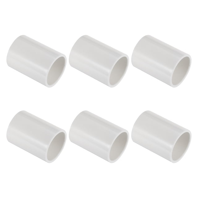 Uxcell 6 Paquete Adaptador de Acoplamiento de Tubo de Cloruro de Polivinilo Blanco de 0.98 pulgadas para Uso Interior y Exterior