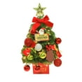thumbnail image 1 of 24-Inch Pre-Lit Artificial Christmas Tree with Ornaments, LED Lights, Red Bow, and Star Topper for Home Decor, 1 of 3