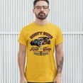 thumbnail image 3 of Tee Hunt Rusty Nuts Auto Shop T-shirt Hot Rod Rat Rod Vintage Old School Men's Tee, Yellow, 4X-Large, 3 of 5