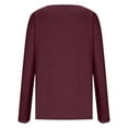 thumbnail image 4 of Cavosen Womens Dressy Tops and Blouses Long Sleeve Lace Trim Pullover Shirts V Neck Solid Flowy Blouse Vacation Tops Trendy Loose T-Shirts Athletic Resort Tees Summer Red XL, 4 of 6