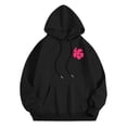 thumbnail image 6 of Cnbwig Hoodies for Teen Girls Trendy Graphic Letter Printed Hooded Pullover Drop Shoulder Loose Sweatshirt for Winter Season Hoodies Fall Coat Black L, 6 of 7