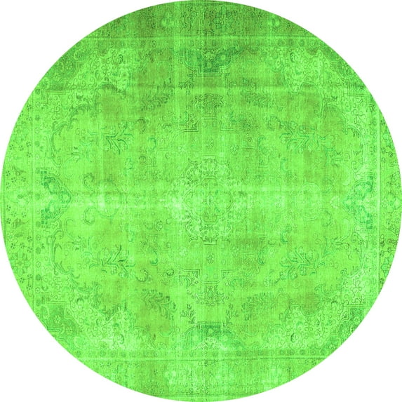Ahgly Company Indoor Round Persian Green Traditional Area Rugs, 4' Round