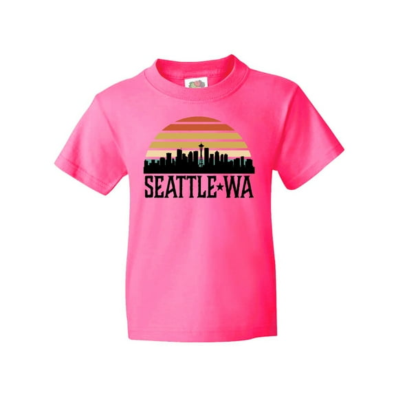 Inktastic Seattle Washington Skyline Sunset Youth T-Shirt