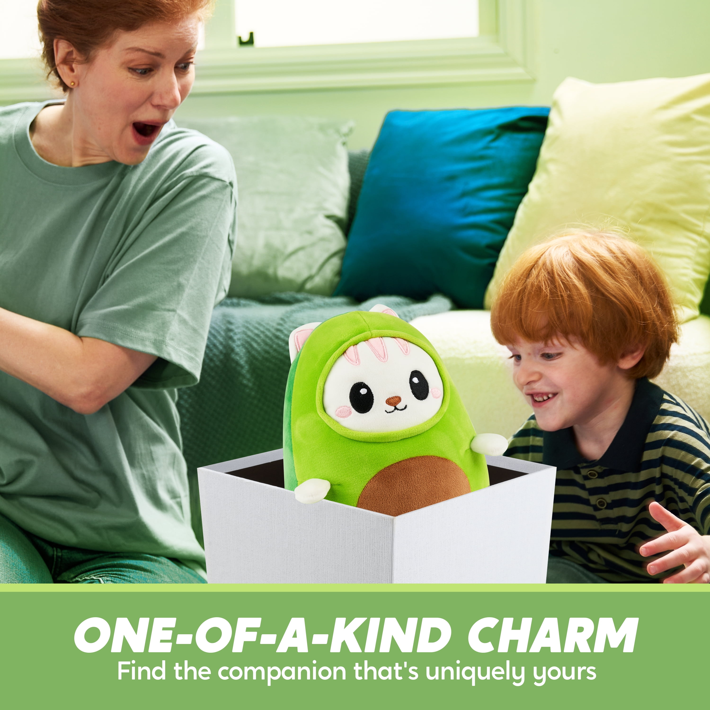 SYNCFUN Kawaii Avocado Cat Plush Toy Cute for Preschool