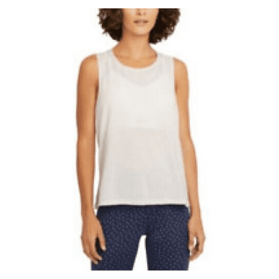 Nike Women's Mesh Sleeveless Twist-Racerback Cropped Tank Top White S