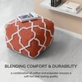 thumbnail image 3 of Crimson Dreams 22" x 22" x 16" Red& Ivory Pouf, 3 of 8