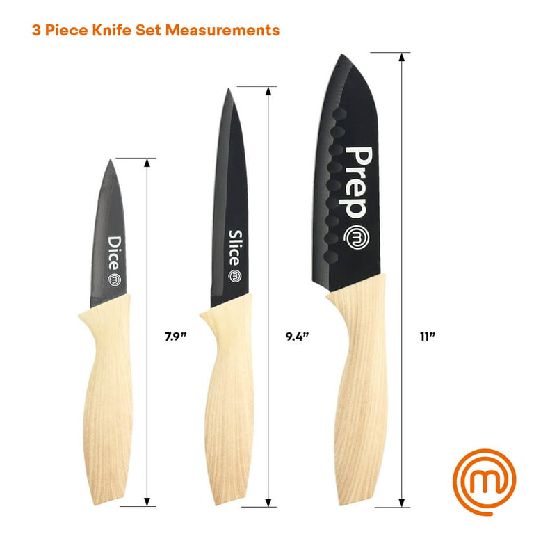 BUESTO Master Chef Knife Set - Kitchen Knife Sets with 3-Pieces - Ultra  Sharp High Carbon Stainless Steel 8-inch Chopping Knives - 3-Stage