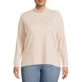 thumbnail image 4 of Terra & Sky Women's Plus Size Mock Neck T-Shirt, 2-Pack, 4 of 6