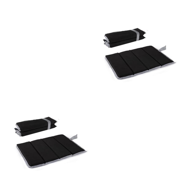 Yuarrent Alfombrilla para acampar, senderismo, Picnic, pesca, impermeable, a prueba de humedad, cojín de asiento, alta elasticidad, almohadilla Negro 2piezas
