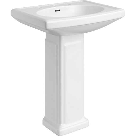 Proflo Pf14108 Alder Creek 25-1/2" Rectangular Vitreous China Pedestal Bathroom Sink -
