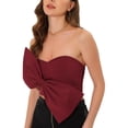 thumbnail image 4 of INSPIRAR CHIC Top de Bandeau Corto con Corsé de Corazón Sin Mangas para Mujeres Fiesta con Lazo Rojo XS, 4 of 6
