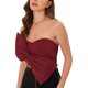thumbnail image 4 of INSPIRAR CHIC Top de Bandeau Corto con Corsé de Corazón Sin Mangas para Mujeres Fiesta con Lazo Rojo XS, 4 of 6