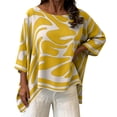 thumbnail image 2 of Zysthvn Casual Shirts for Women Summer Tunic 3/4 Sleeve Plus Size Tshirts for Women Loose Fit Lightweight Crew Neck Printed, 2 of 7