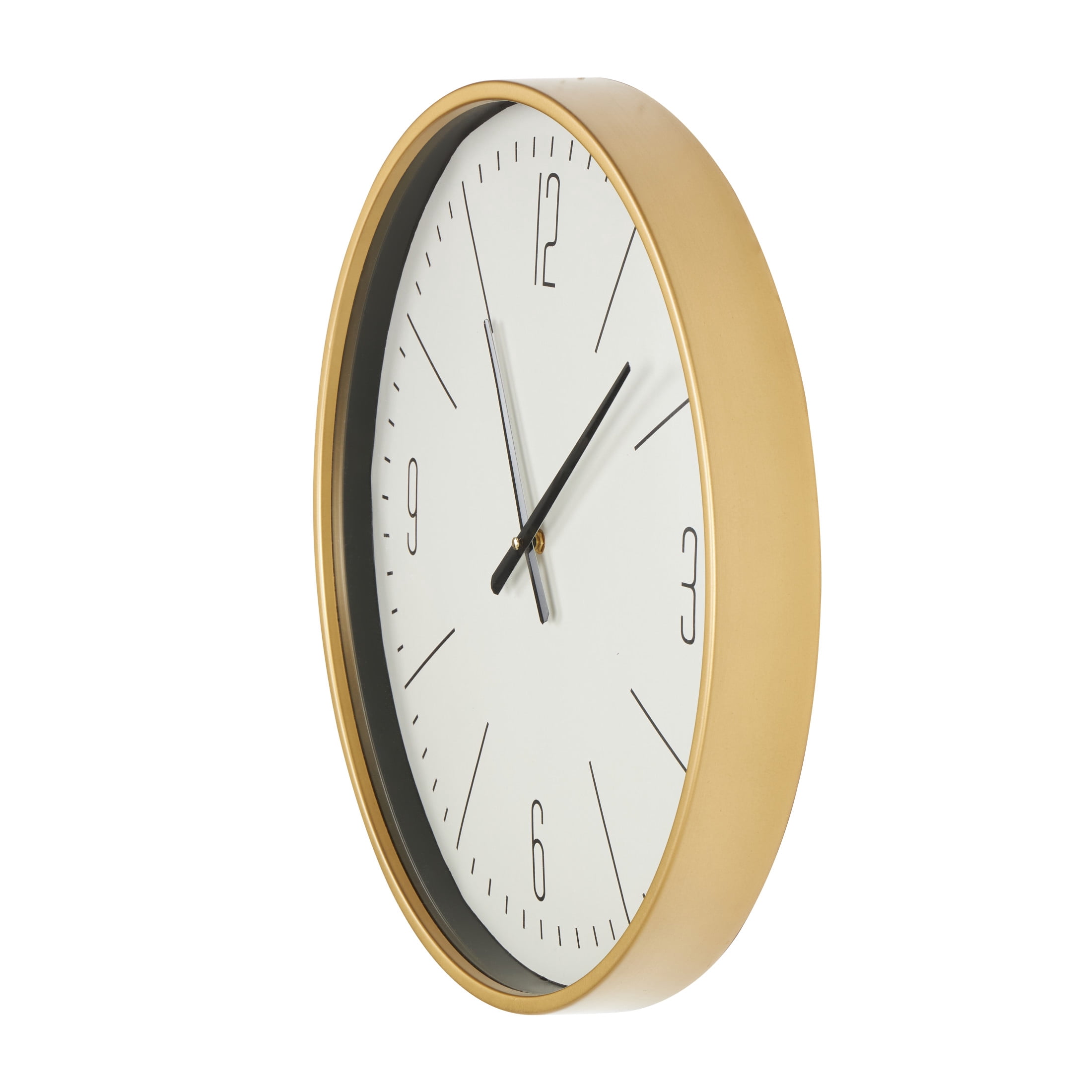 DecMode 20" Gold Glass Wall Clock with White Face