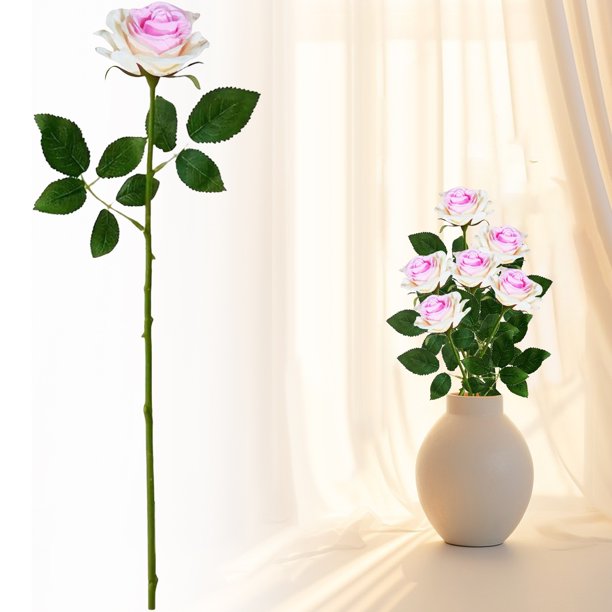 ZFSBZBS 1Pcs 17.6'' Roses Artificial Flowers Flowers Realistic