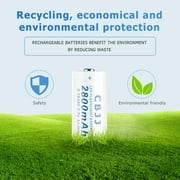 16340 Rechargeable Battery Li-ion Cell 3.7V 2800mAh for Flashlight (White)