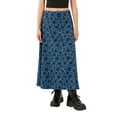 thumbnail image 2 of Yunliwuli Women's Floral Print Midi Skirt, Elastic High Waist Casual A-Line Skirt for Party Club, 2 of 10