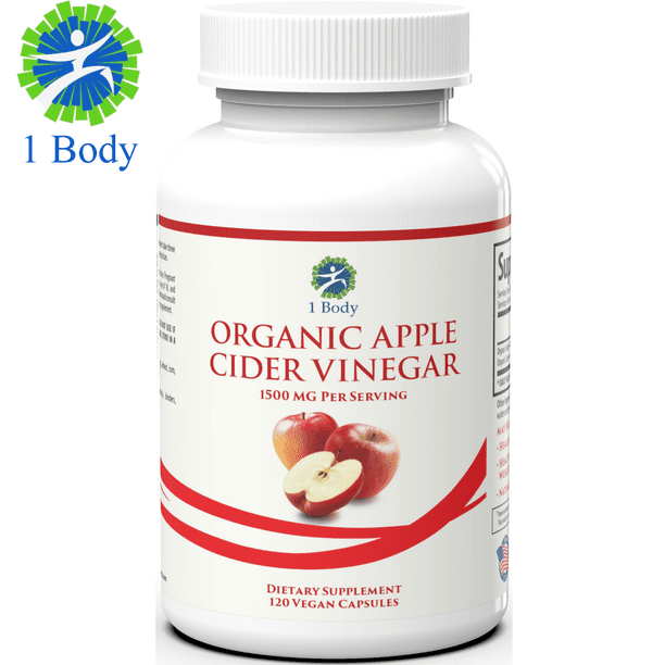 1 Body Organic Apple Cider Vinegar Pills for Bloating Relief & Weight