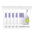 thumbnail image 1 of simplehuman Code G - Bolsas de Basura Originales con cord&oacute;n en Paquetes dispensadores, 20 Unidades (Paquete de 5), 30 litros / 8 galones, Blanco simplehuman NA, 1 of 4