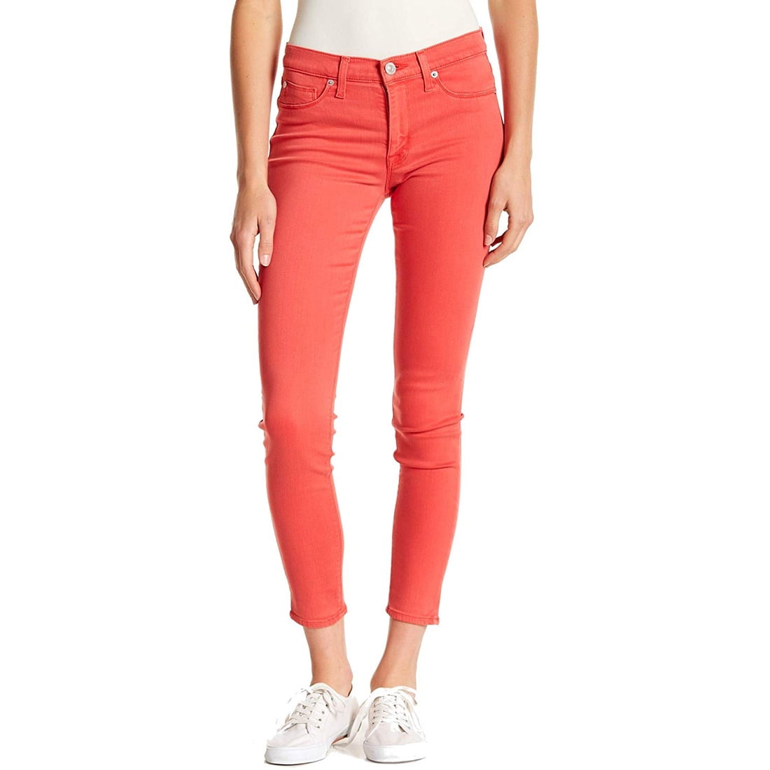 Super Skinny Ankle Jeans, Orange 