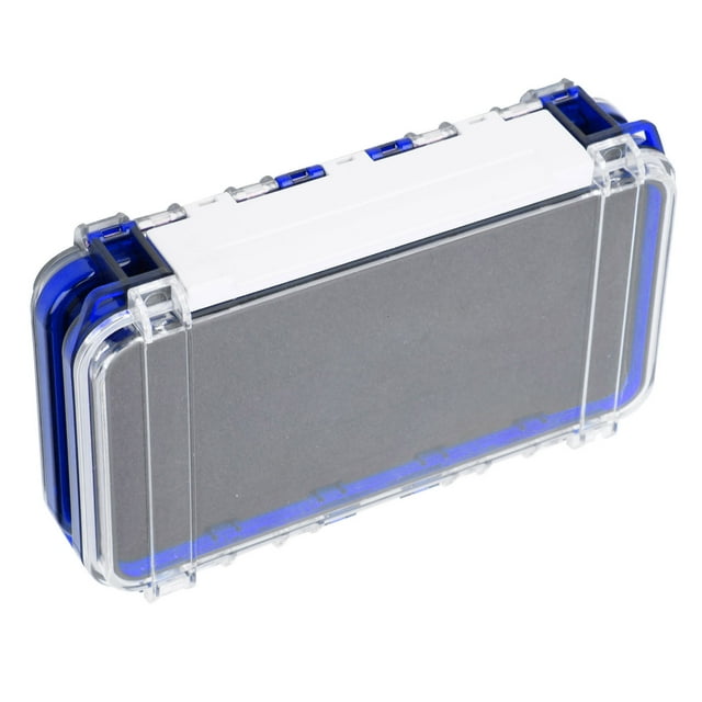 Fishing Tackle Box, Durable Lure Organizer, Multi-functional Plastic Waterproof for Camping Traveling Outdoor Transparent Blue