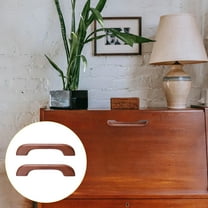 TAILTOSS Cabinet Knob Wardrobe Pull Handles Wood Brown 6Pcs 12.8x1In