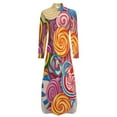thumbnail image 5 of Candy Pattern Rainbow Lollipop Shirt Dress Long Sleeve Street Fashion V Neck Oversized Casual Dress Women Evening Dress, 5 of 7